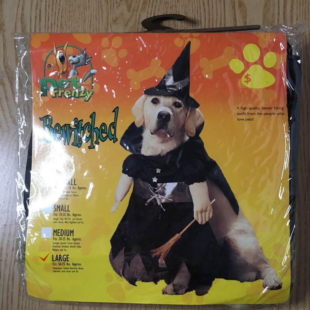 New Doggie🐶 2Pc Bewitched Halloween Costume Size Large Fits 50-75lbs